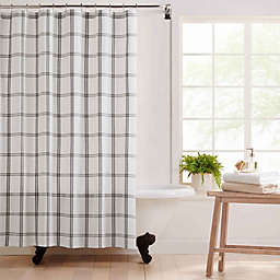 Elrene Home Fashions 72-Inch x 72-Inch Farmhouse Living Plaid Shower Curtain