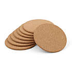 Alternate image 1 for Simply Essential&trade; Round Cork Coasters in Tan (Set of 8)