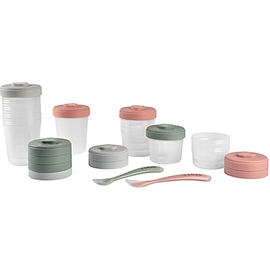 BEABA&reg; Clip 14-Piece Food Storage Container and Spoon Set in Eucalyptus. View a larger version of this product image.