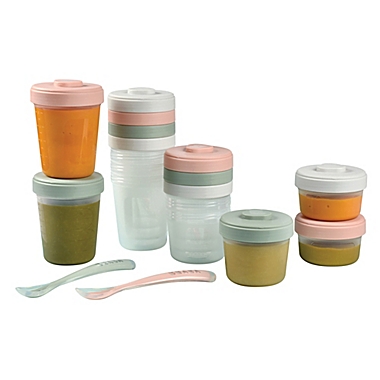 BEABA&reg; Clip 14-Piece Food Storage Container and Spoon Set in Eucalyptus. View a larger version of this product image.