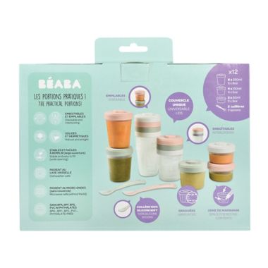 BEABA&reg; Clip 14-Piece Food Storage Container and Spoon Set in Eucalyptus. View a larger version of this product image.