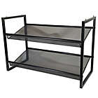 Alternate image 0 for Squared Away&trade; 2-Tier Perforated Metal Shoe Rack in Black