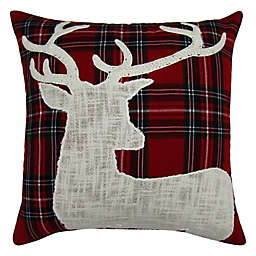 Bee & Willow™ Classic Deer Square Holiday Throw Pillow in Red