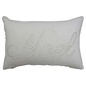 Bee &amp; Willow&trade; Opulent Sherpa Sparkle Oblong Christmas Throw Pillow in White