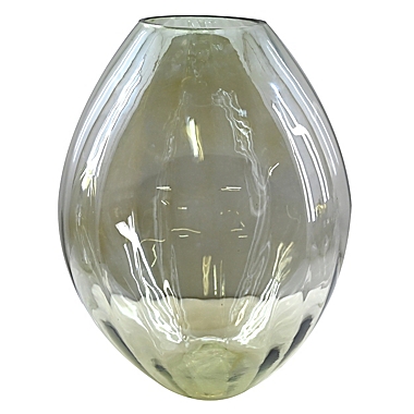 Everhome&trade; 15-Inch Oval-Shaped Decorative Vase in Green. View a larger version of this product image.