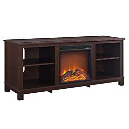Ameriwood Home Rossi Electric Fireplace TV Stand in Dark Cherry