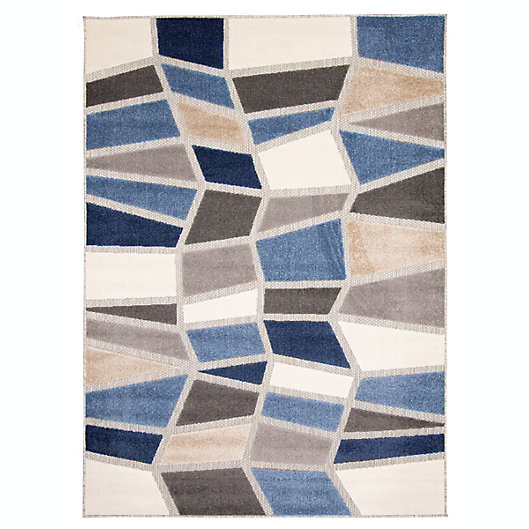 ECARPETGALLERY Contemporary Abstract Area Rug Ivory/Green 3'11 x 5'7 Indoor Rug Soft Plush 