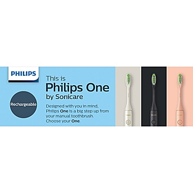 Philips One by Sonicare&reg;  Rechargeable Toothbrush in Black. View a larger version of this product image.