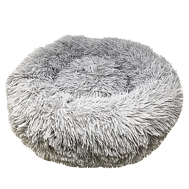 Pet Life&reg; Nestler Plush Medium Round Dog Bed in Grey. View a larger version of this product image.