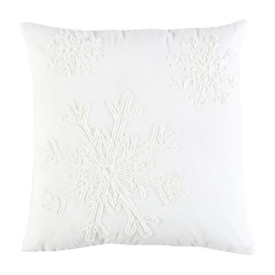 Bee &amp; Willow&trade; Snowflake Square Throw Pillow in White