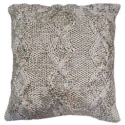 Bee & Willow™ Cable Knit Holiday Throw Pillow in White/Gold