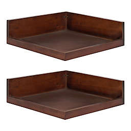Kate and Laurel Levie 2-Piece Accent Shelf in Walnut Brown