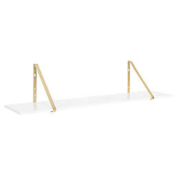 Kate and Laurel™ Soloman Floating Shelf in White/Gold
