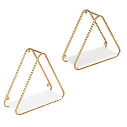 Kate and Laurel™ Tilde Accent Shelf in White/Gold (Set of 2)