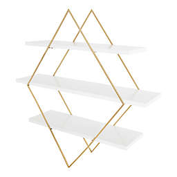 Kate and Laurel™ Daxton Accent Shelf in White/Gold