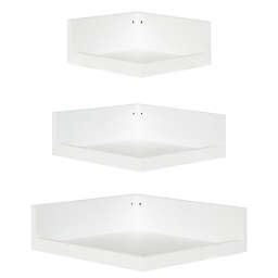 Kate and Laurel Levie 3-Piece Accent Corner Shelf Set in White