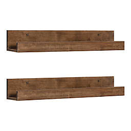 Kate and Laurel® Levie 2-Piece Accent Shelves Set in Rustic Brown