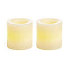 Alternate image 1 for Simply Essential&trade; 2-Pack Mini Wax LED Pillar Candles in Cream