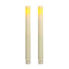Alternate image 1 for Simply Essential&trade; 2-Pack 9-Inch Wax Dipped LED Taper Candles in Cream