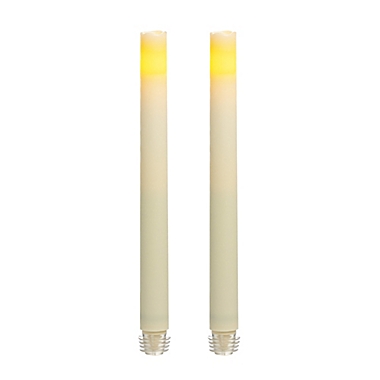 Simply Essential&trade; 2-Pack 9-Inch Wax Dipped LED Taper Candles in Cream. View a larger version of this product image.