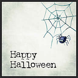 Amanti Art® Happy Halloween Spider 22-Inch x 22-Inch Canvas Wall Art in White