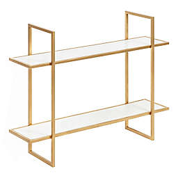 Kate and Laurel® Leigh 30-Inch x 24-Inch Accent Shelf in White/Gold