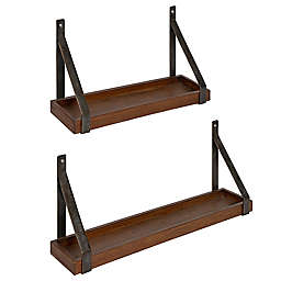Kate and Laurel™ 2-Piece Sudbury Rustic Accent Shelves in Brown
