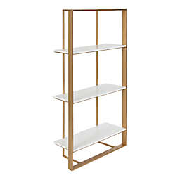 Kate and Laurel Kercheval Accent Shelf in White/Gold