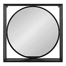 Kate and Laurel McCauley 23.75- Inch Round Functional Mirror in Black