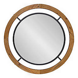 Kate and Laurel™ Whalen 32-Inch Round Wall Mirror in Brown