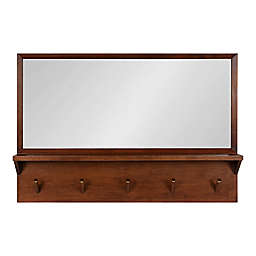 Kate and Laurel Hinter 24-Inch x 36-Inch Functional Mirror in Walnut/Brown