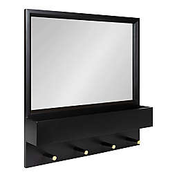 Kate and Laurel® Milley 24-Inch Square Wall Mirror with Storage in Black