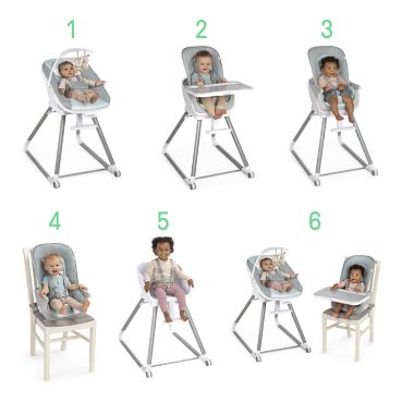 Ingenuity&trade; Beanstalk Baby to Big Kid 6-in-1 High Chair in Gray. View a larger version of this product image.