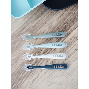 BEABA&reg; Baby&#39;s First Foods Silicone Spoons in Rain (Set of 4). View a larger version of this product image.