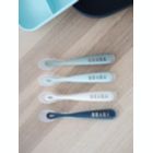 Alternate image 2 for BEABA&reg; Baby's First Foods Silicone Spoons in Rain (Set of 4)