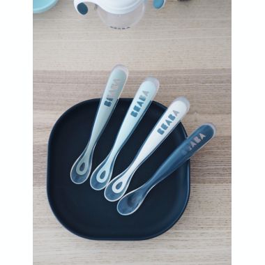 BEABA&reg; Baby's First Foods Silicone Spoons in Rain (Set of 4). View a larger version of this product image.