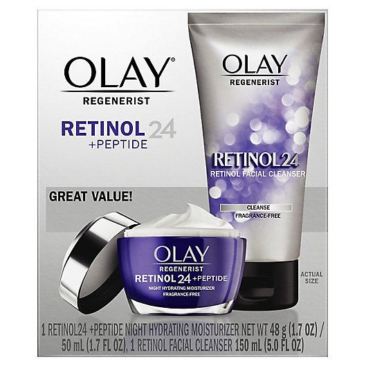 Alternate image 1 for Olay® Regenerist Retinol 24 + Peptide Face Wash and Moisturizer Duo Pack