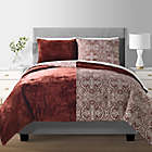 Alternate image 2 for Faux Velvet 3-Piece Reversible Full/Queen Comforter Set in Burgundy