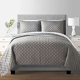 Faux Wool 3-Piece King Quilt Set in Grey