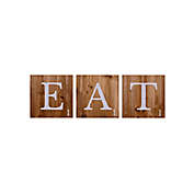 Stratton Home Decor 3-Piece &quot;EAT&quot; Letter Tile Wall Decor Set in Natural/White