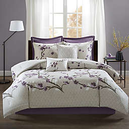 Madison Park Holly California King Comforter Set in Purple