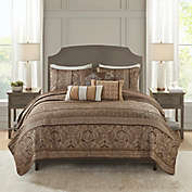 Madison Park Bellagio King/Cal-King 6-Piece Reversible Coverlet Set in Brown