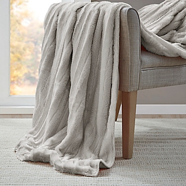 Beautyrest&reg; Duke Faux Fur 12 lb. Weighted Blanket in Grey. View a larger version of this product image.