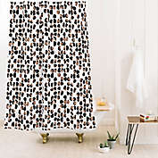 Deny Designs Wagner Campelo Rock Dots Standard Shower Curtain in Black/White