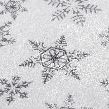 Eddie Bauer&reg; Tossed Snowflake Plush Fleece Queen Sheet Set in Grey. View a larger version of this product image.