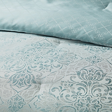 Waterford&reg; Paltrow 4-Piece Reversible Queen Comforter Set in Blue/Ivory. View a larger version of this product image.
