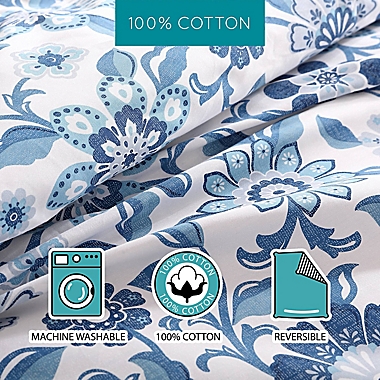 Stone Cottage&reg; Bennington Full/Queen Comforter Set in Floral Blue. View a larger version of this product image.