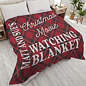 Christmas Movie Watching Personalized 108-Inch x 90-Inch King Plush Fleece Blanket