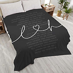 Drawn Together By Love Personalized Wedding Vows Fleece Blanket