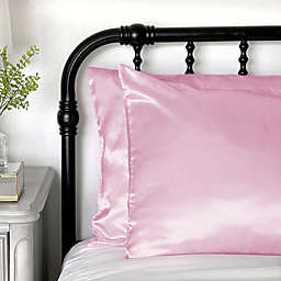 Morning Glamour® Satin Standard Pillowcases in Pink (Set of 2)